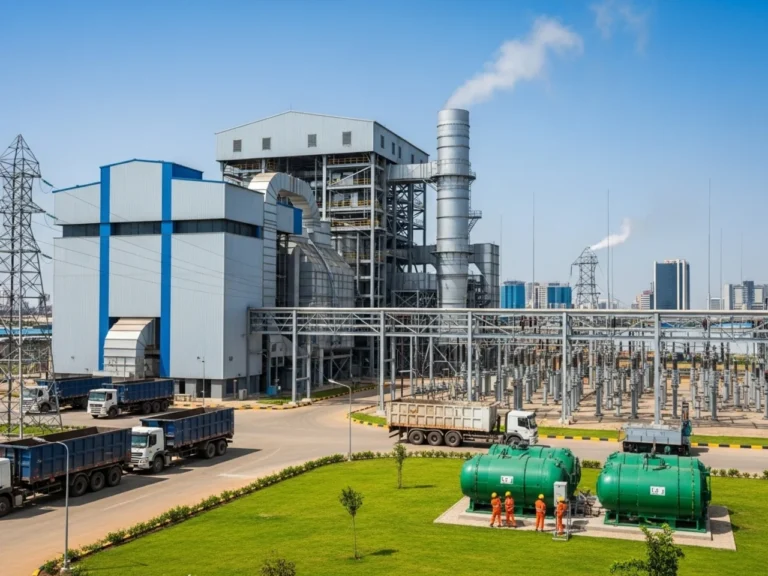 Modern waste-to-energy facility in Nigeria converting municipal solid waste into renewable electricity with industrial incinerators and power generation equipment